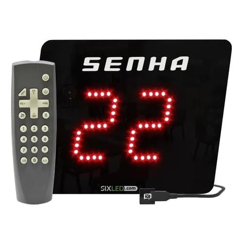 Painel De Senha Digital Eletrônico 2 Dígitos Com Controle  Aleatório e Sequencial