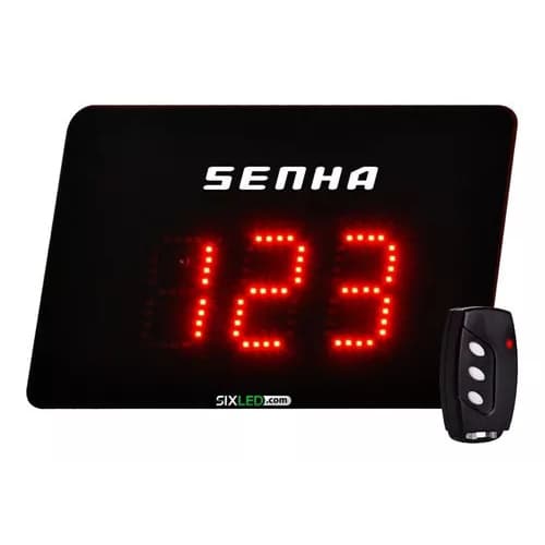 Painel Orientador De Fila Atendimento Com Senhas Sequenciais de 3 Dígitos