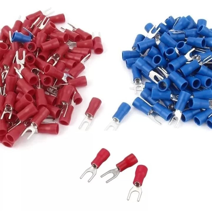 Kit Terminais Forquilha Garfo 1,5mm E 2,5mm 100 Pç