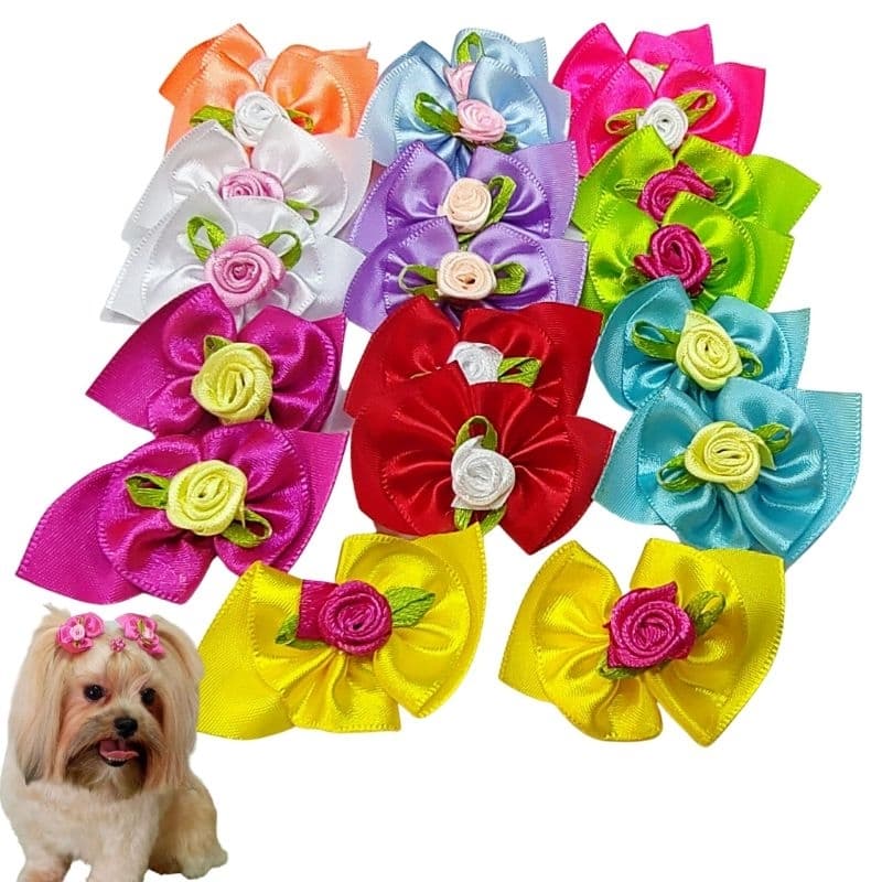 40 Lacinhos flor, penteados pet. Acessórios para banho e tosa. 0120