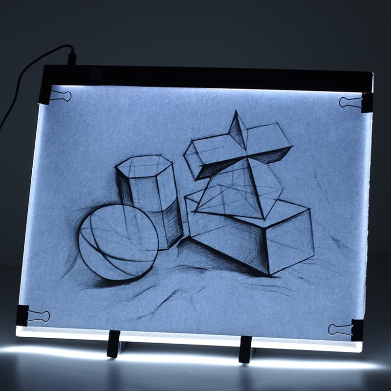 Mesa De Led Branco Para Transposição Desenho Artistico Em Acrilico Folha A4