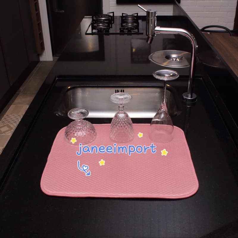 Tapete aparador escorredor de Louça em Microfibra Super absorvente 40x40cm Dobrável Aparador de Louça
