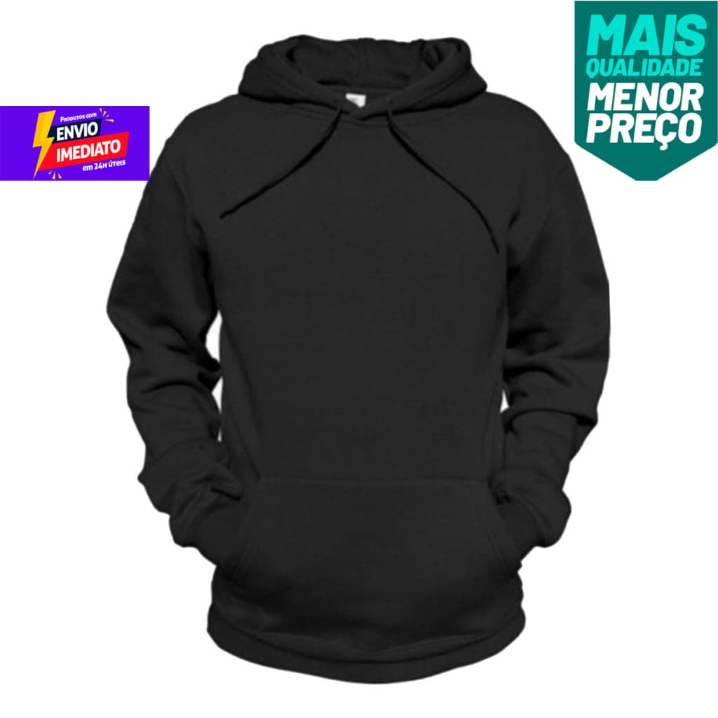 Blusa Moletom Canguru Com Capuz Algodão Qualidade Premium Atacado