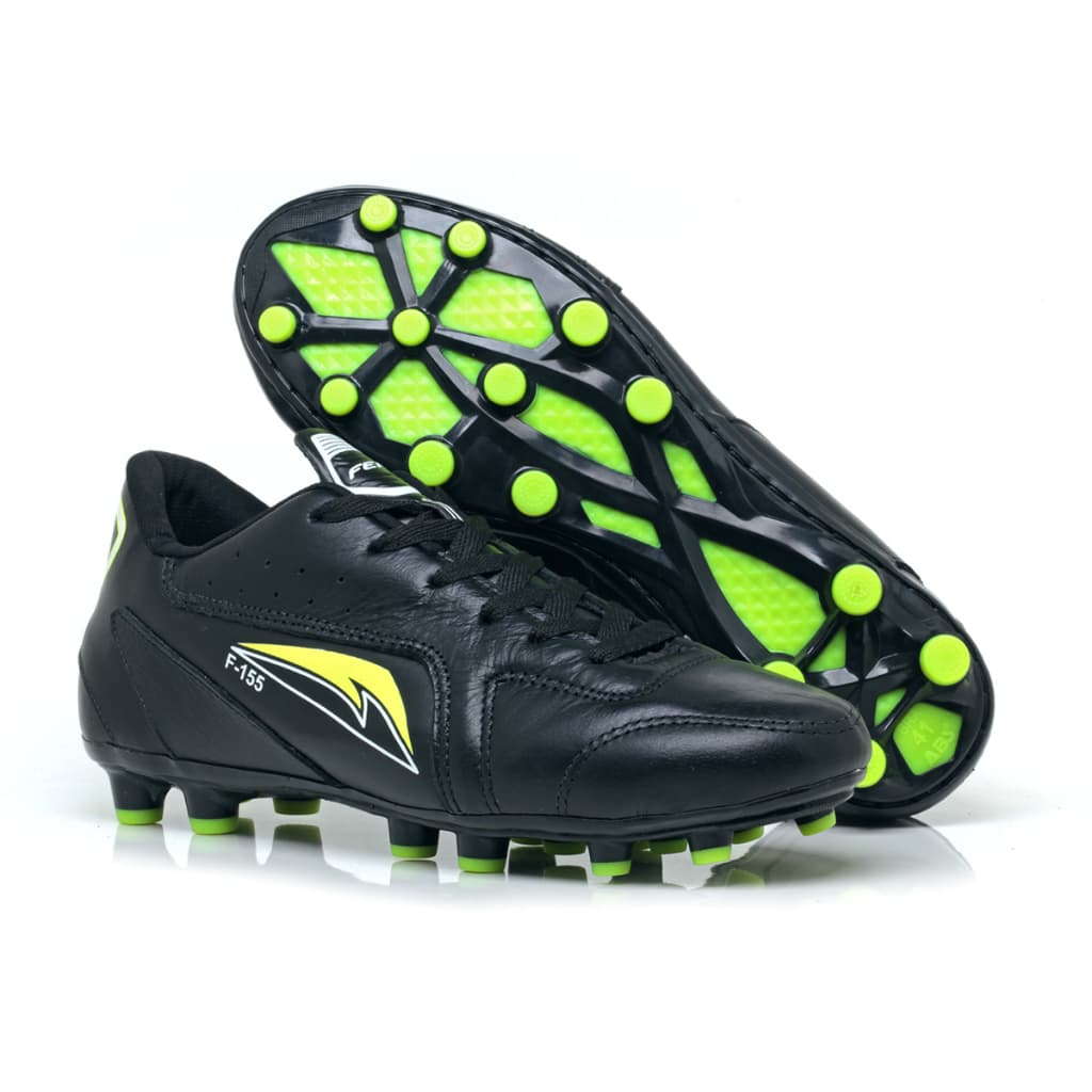 Chuteira de Futebol Campo Couro Legítimo Adulto Masculino Preto Lançamento Leve Confortável Promoção