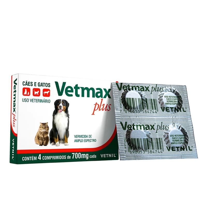 Vetmax Plus Vetnil com 4 comprimidos