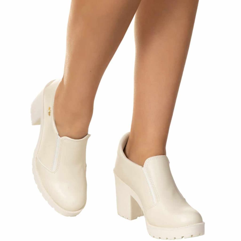 Sapato Oxford Feminino Tratorado Salto Botinha Cano Baixo Classek
