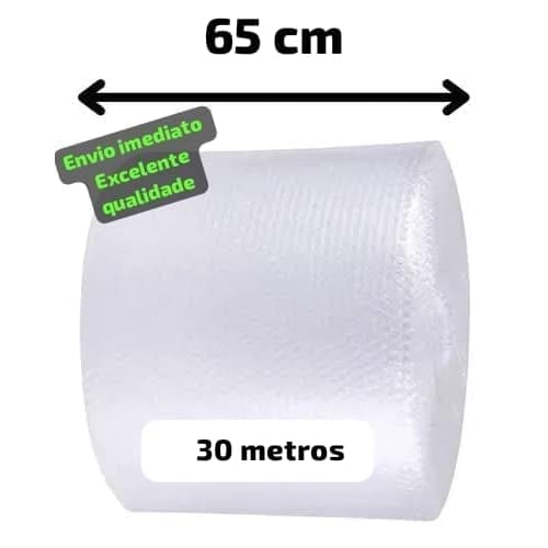 Plástico Bolha bobina 65cm X 30 m, EXCELENTE QUALIDADE 25 micras bem grosso
