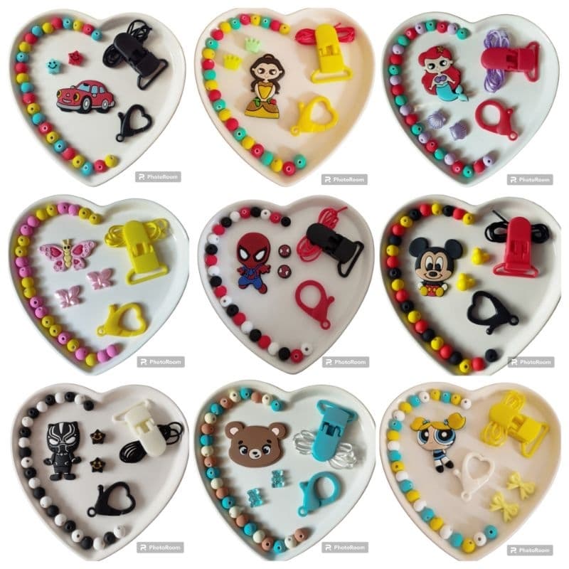 Kit completo para montagem de prendedor de chupetas