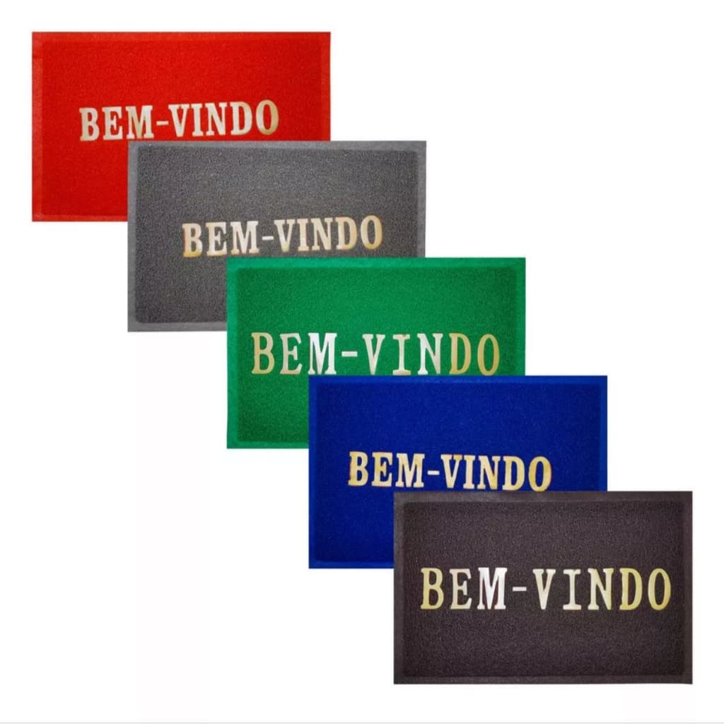 Tapete Capacho Bem Vindo 40x60cm Liso Emborrachado Para Porta Entrada
