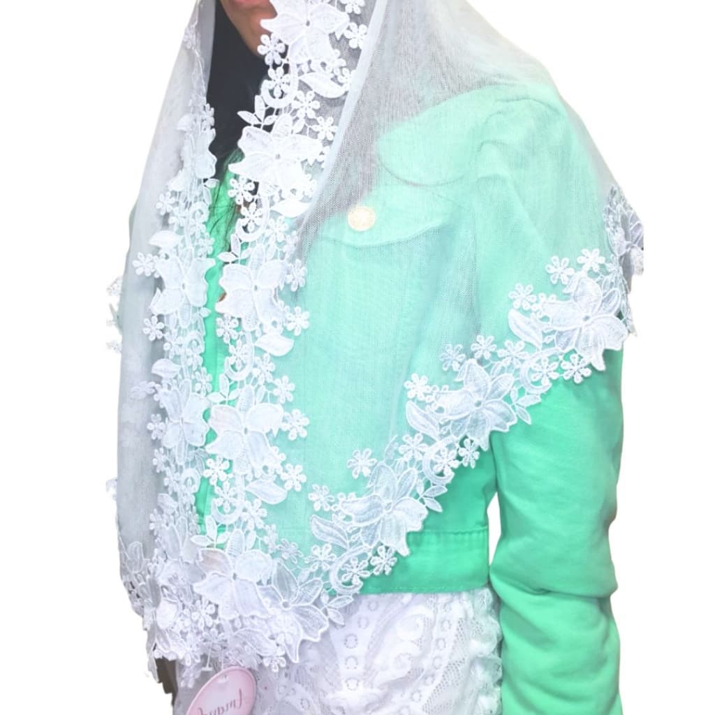 Véu CCB De Guipir De Flores Renda Larga