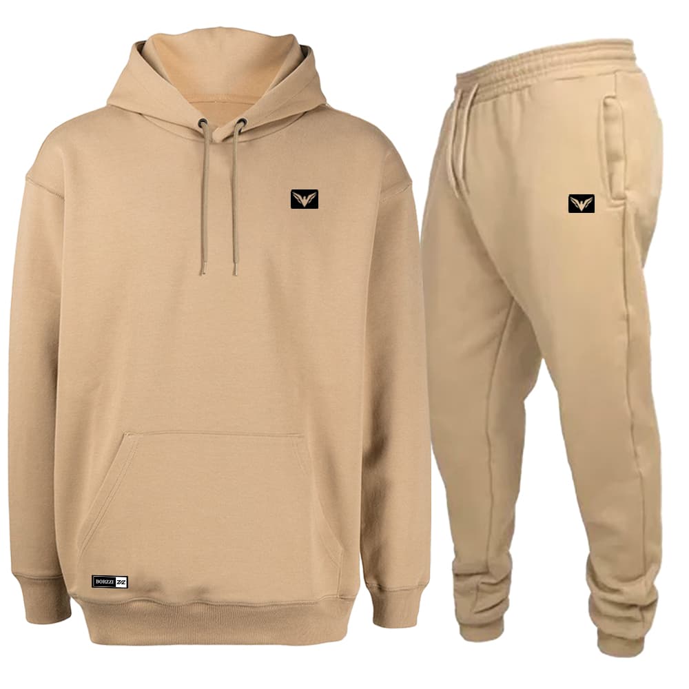 Conjunto Moletom Blusa De Frio + Calça Abrigo Modelo Canguru com Cordinha Neon Estampado