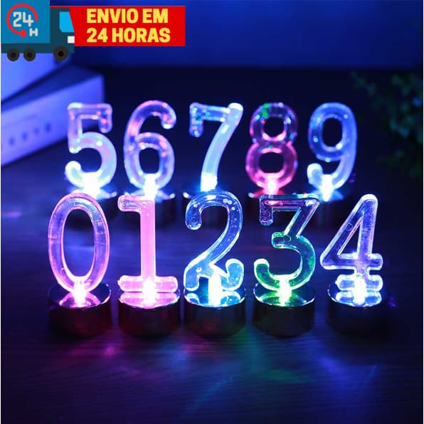 Vela De Led Número Pisca Muda De Cor Festa Aniversário