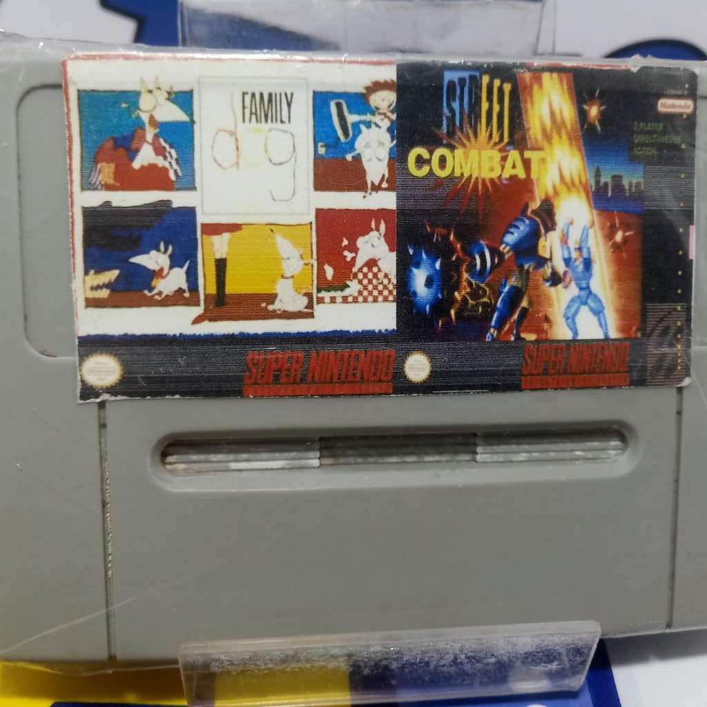 2 em 1 super nintendo snes family dog street kombat