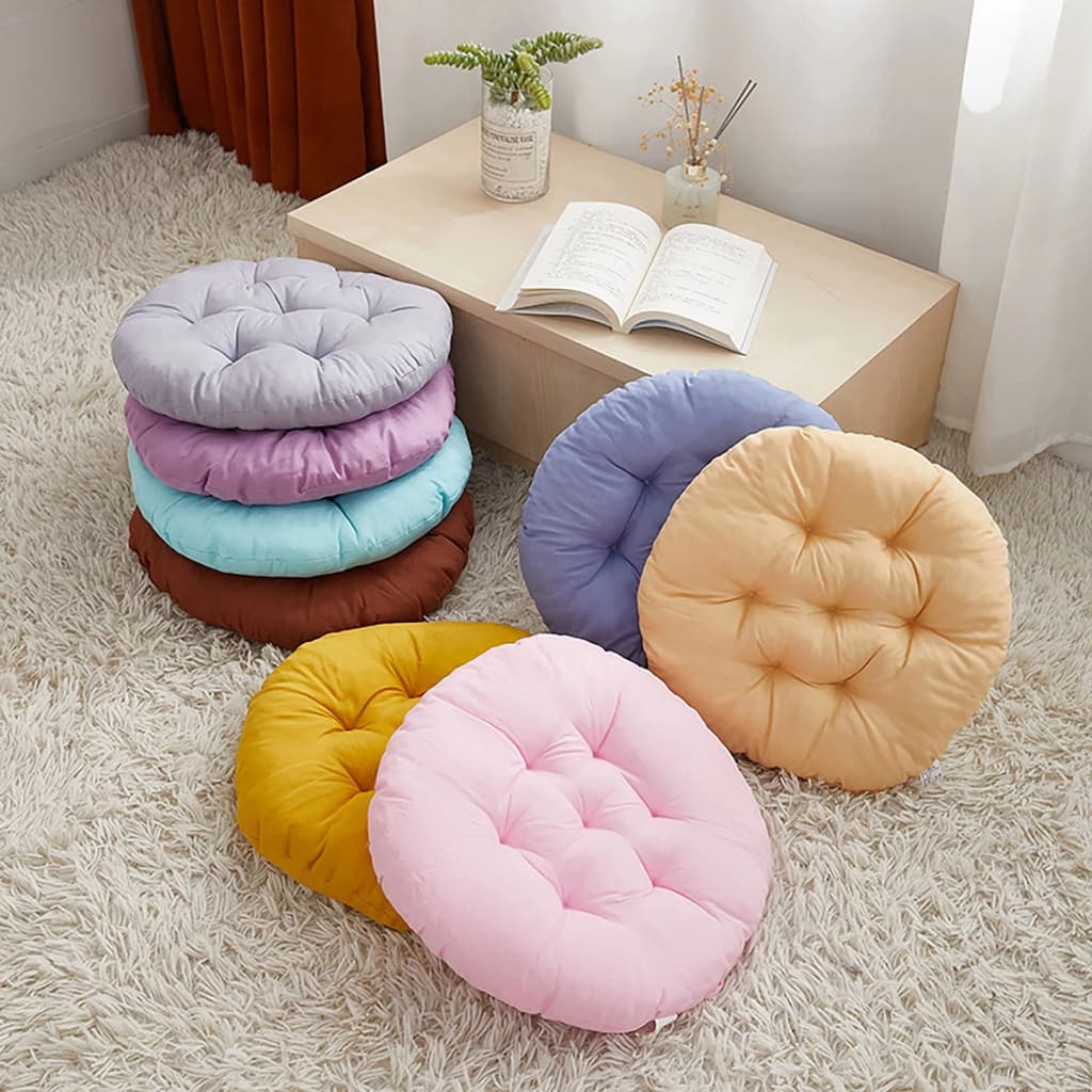 Almofada Redonda 60 cm Com Futon Para Decoração Cadeira Sofá Quarto Varias Cores Lindas