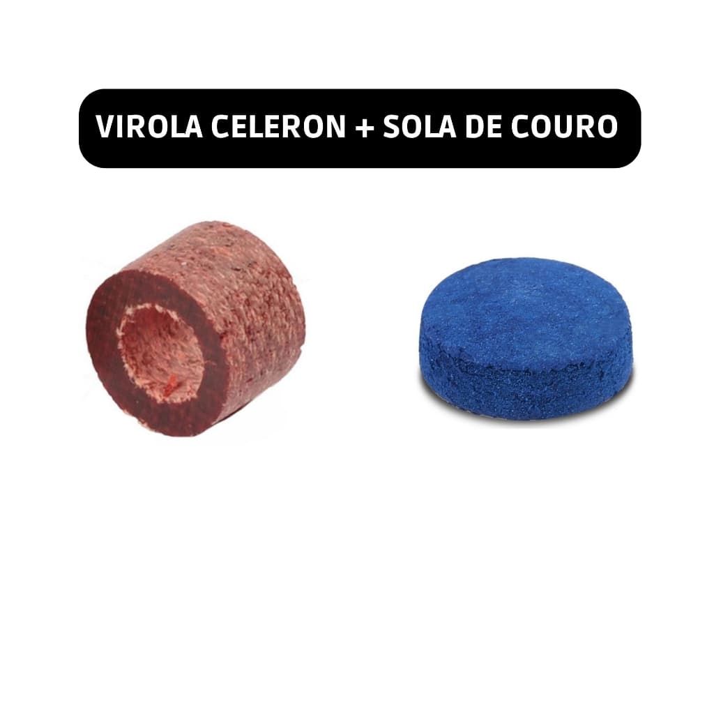 Virola + Sola de Couro para Taco de Sinuca Bilhar 11mm