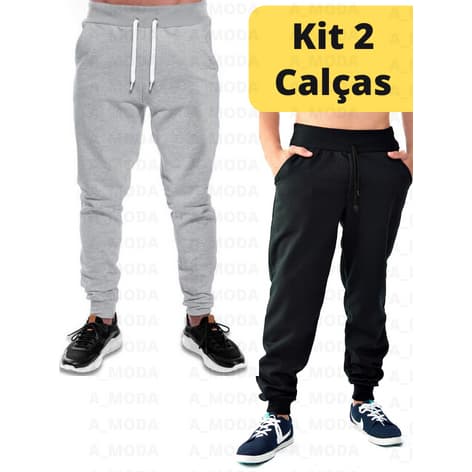 kit 2 calça moletom masculina Feminina e Cintura Alta Entrega EXPRESS