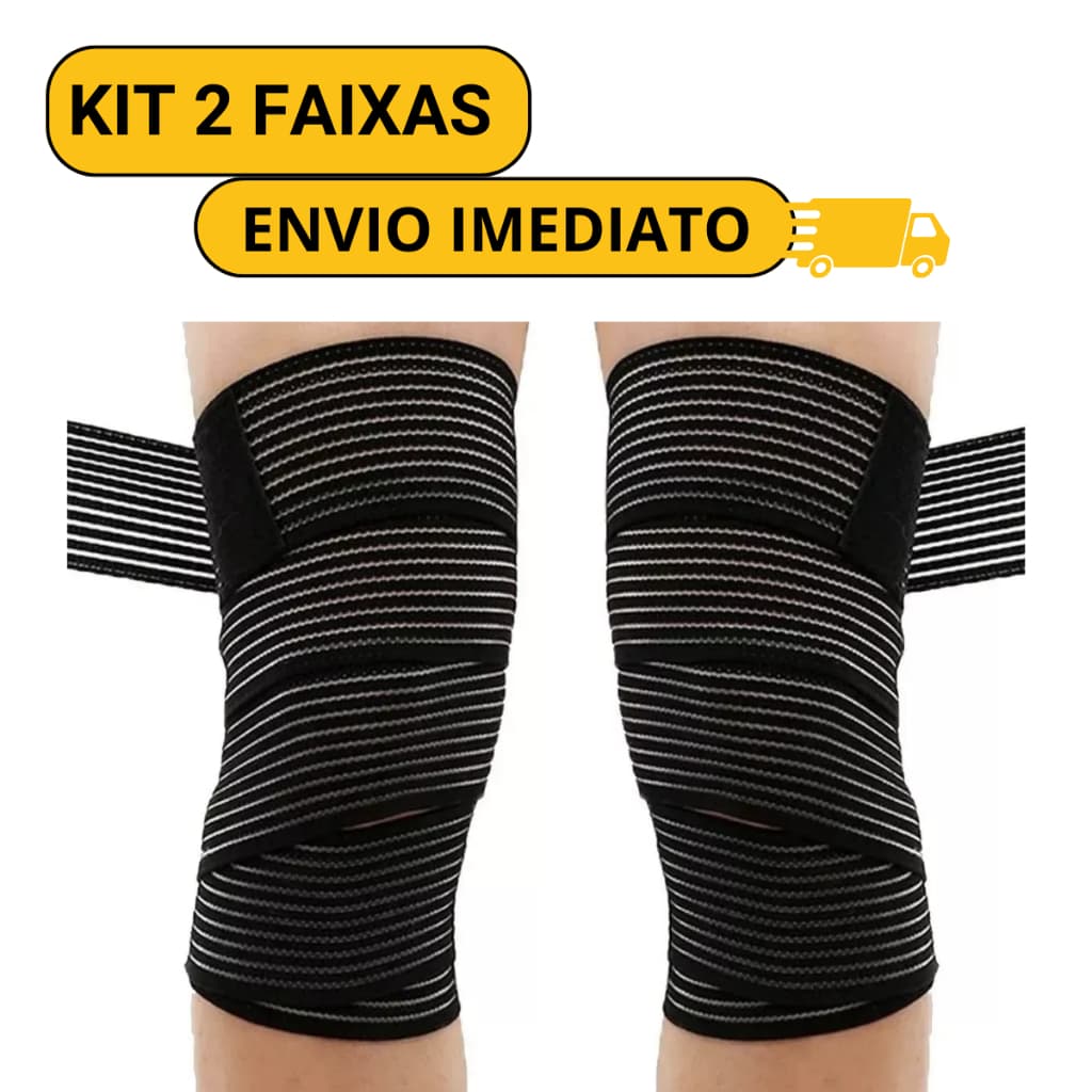 Faixa Elastica Joelho Agachamento Joelheira P/ Musculacao