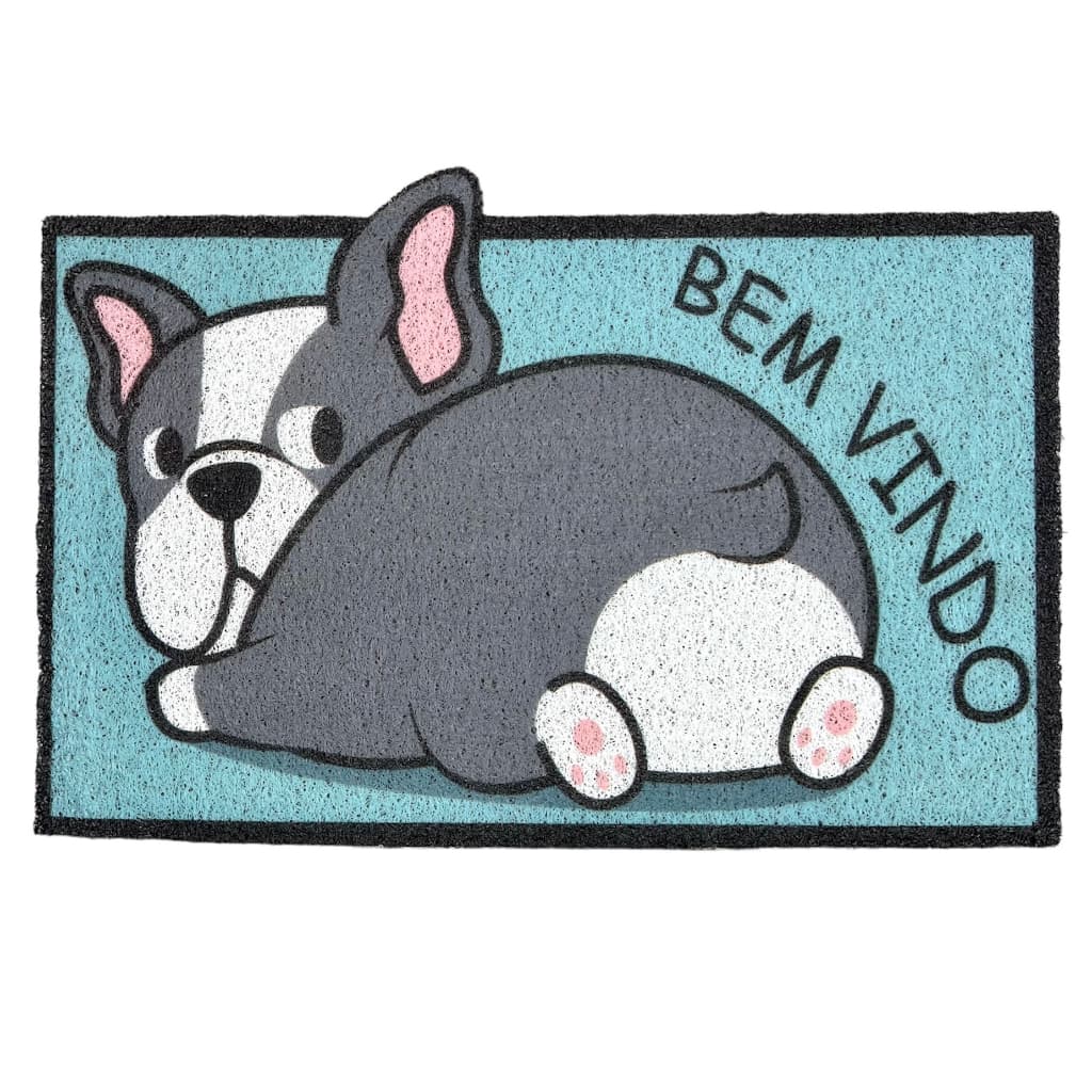 Tapete Capacho 50x80 Porta Antiderrapante Bem Vindo Cachoroo Gato
