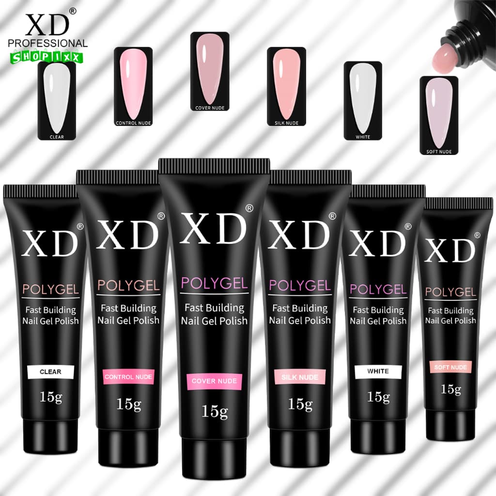Polygel XD LED UV Profissional 15g ou F1 Alongamento Poly Gel Unhas de Gel