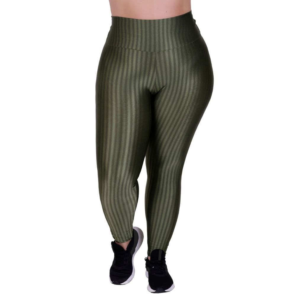 Calça Plus Size de Academia Moda Fitness Feminina Bella da Serra Legging 3D Cintura Alta Laura