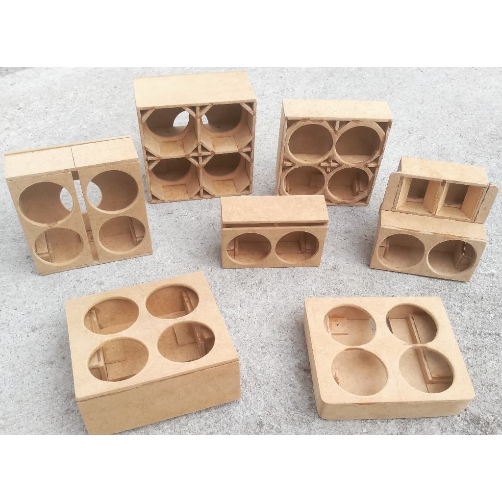 Caixa de som para miniaturas de carro, estrutura crua em mdf para alto falantes de 4cm