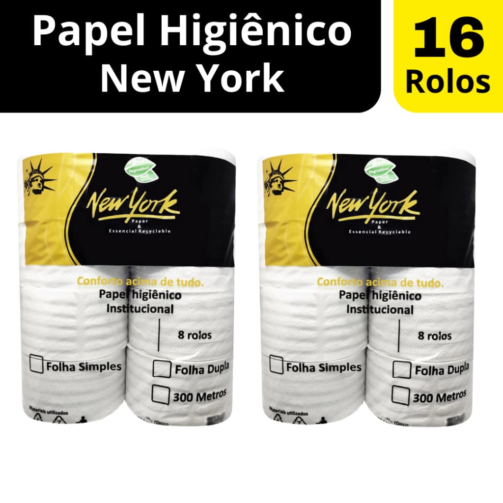 Kit 2 Fardos Papel Higiênico Institucional c/ 8 Rolos - Oferta Imperdível!