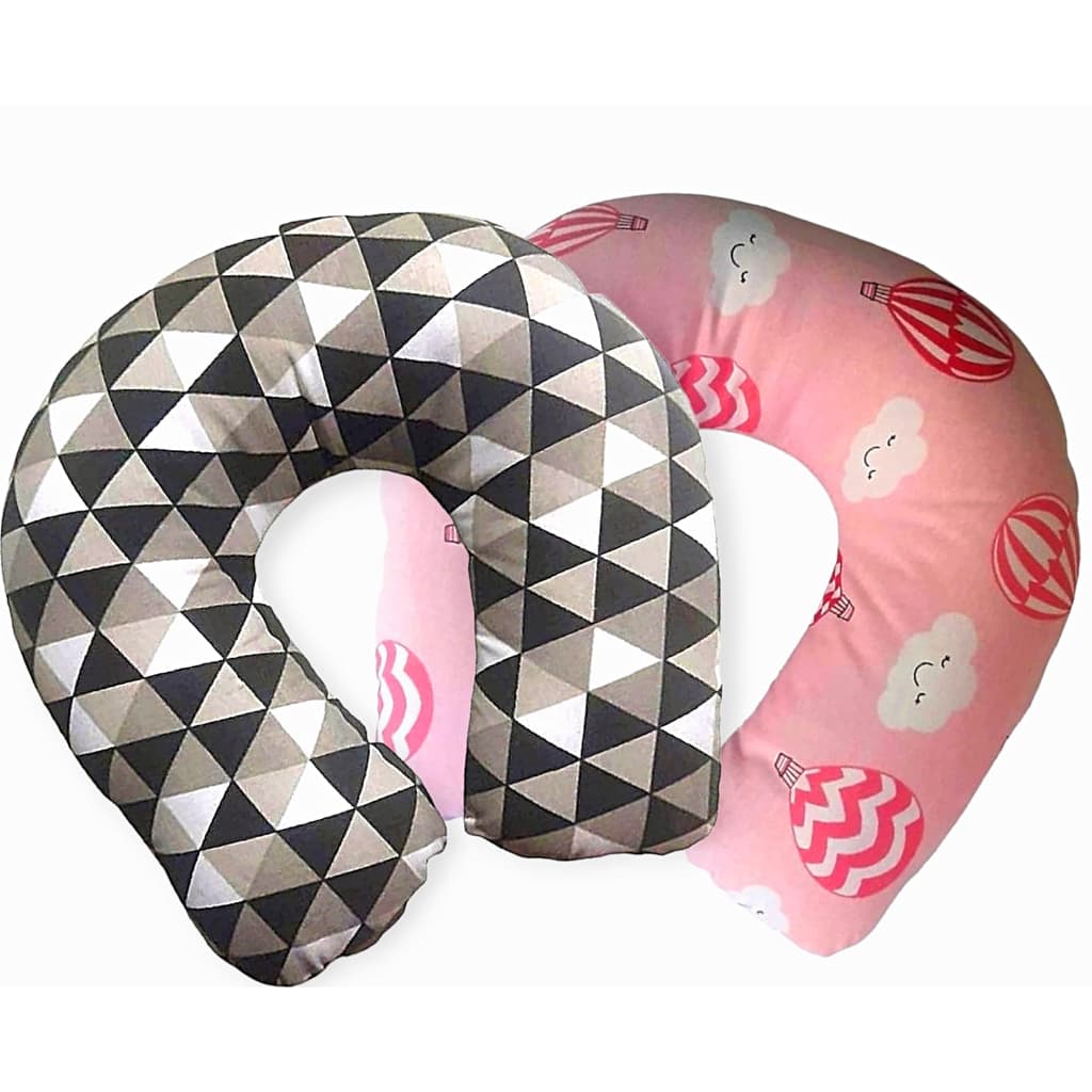 Kit 2 Travesseiro Almofada de Pescoço Adulto Para Descanso Viagens Com Zíper