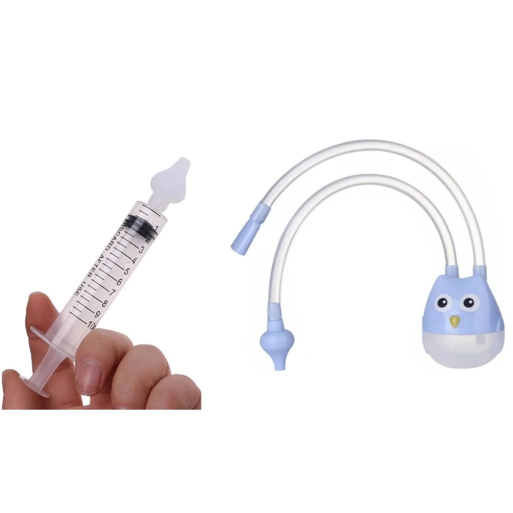 Kit 1 Seringa E 1 Aspirador Lavagem E Limpeza Nasal Bebês