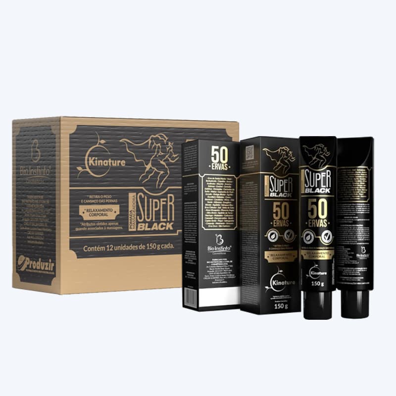 Kit com 12 pomadas Massageadora 50 Ervas - Kinature Cosméticos