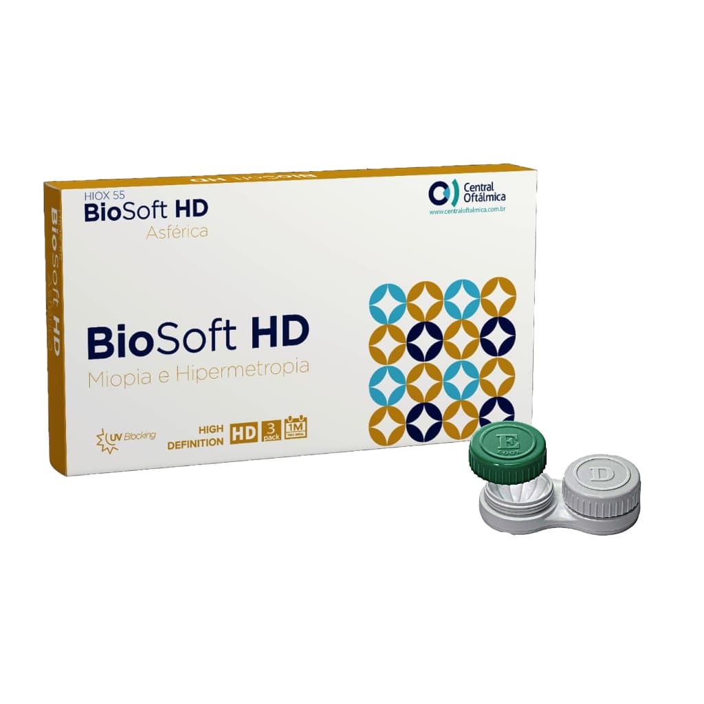 Lente de Contato Biosoft Hd Asférica Miopia Ate -20,00 Mensal