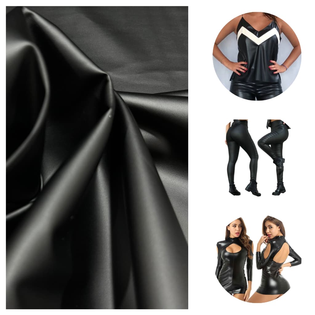 Tecido Couro Sintético Fake Pu Com Elastano Lycra Para Roupas jaquetas Oferta