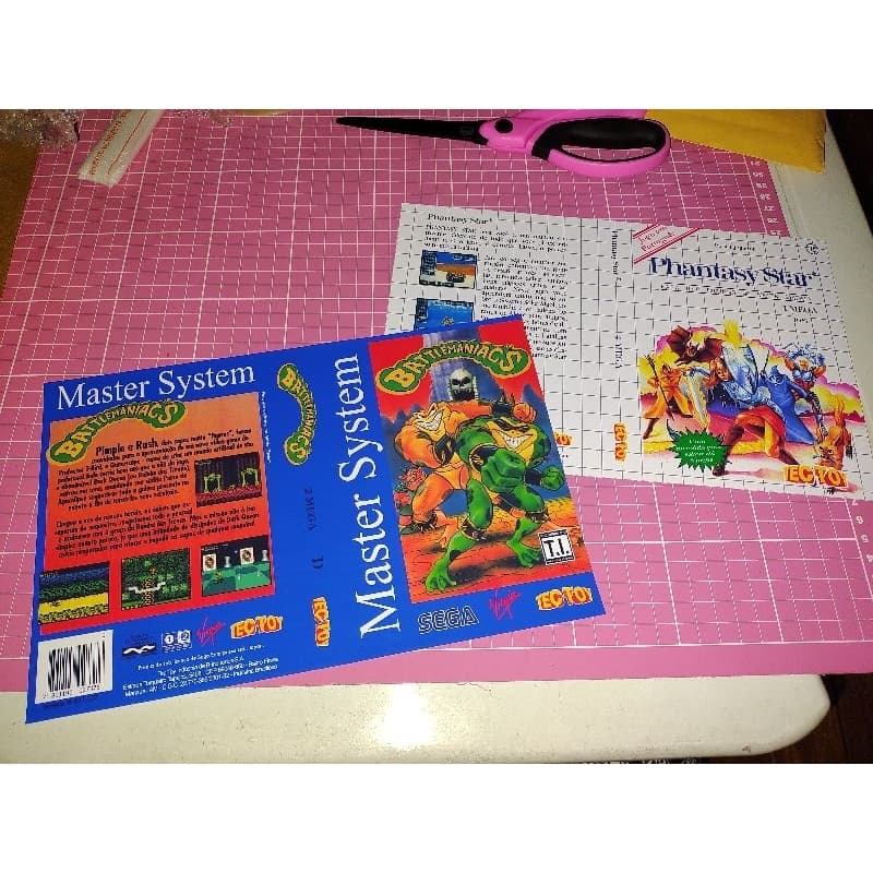1 capa de papel / encarte para jogos de master system