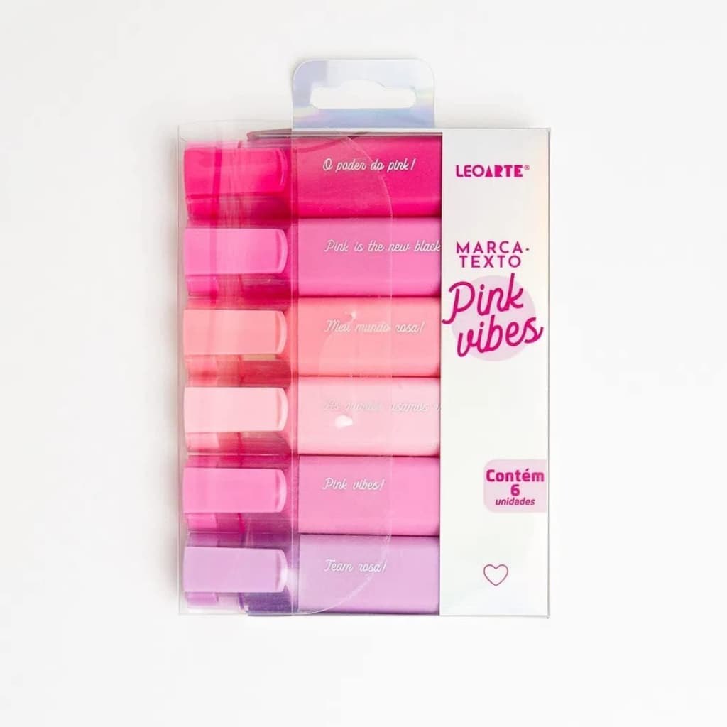 Marca Texto Pink Vibes 6 Cores Leoarte