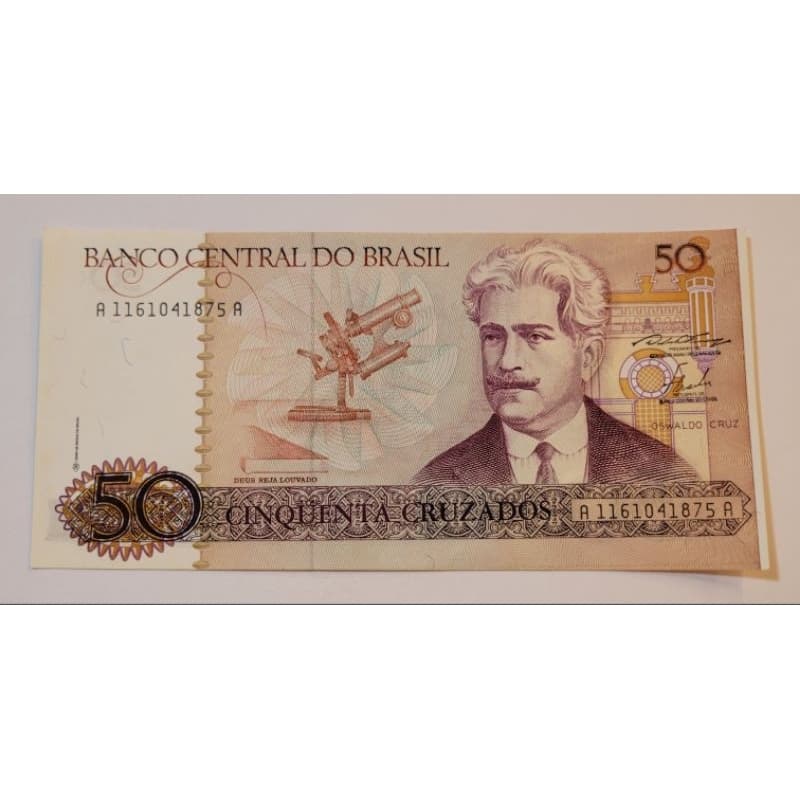C182 Cedula Antiga de 50 cruzados/ Osvaldo Cruz 1986