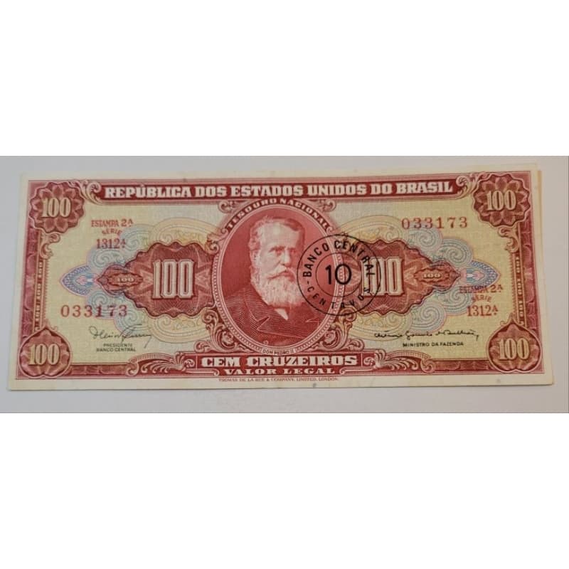 Cedula antiga de 100 Cruzeiros/ Dom Pedro II 1966