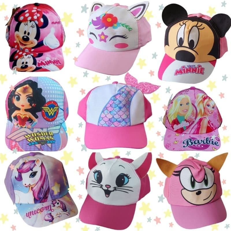 Boné infantil menina personagens Marry, minnei, frozen, unicórnio