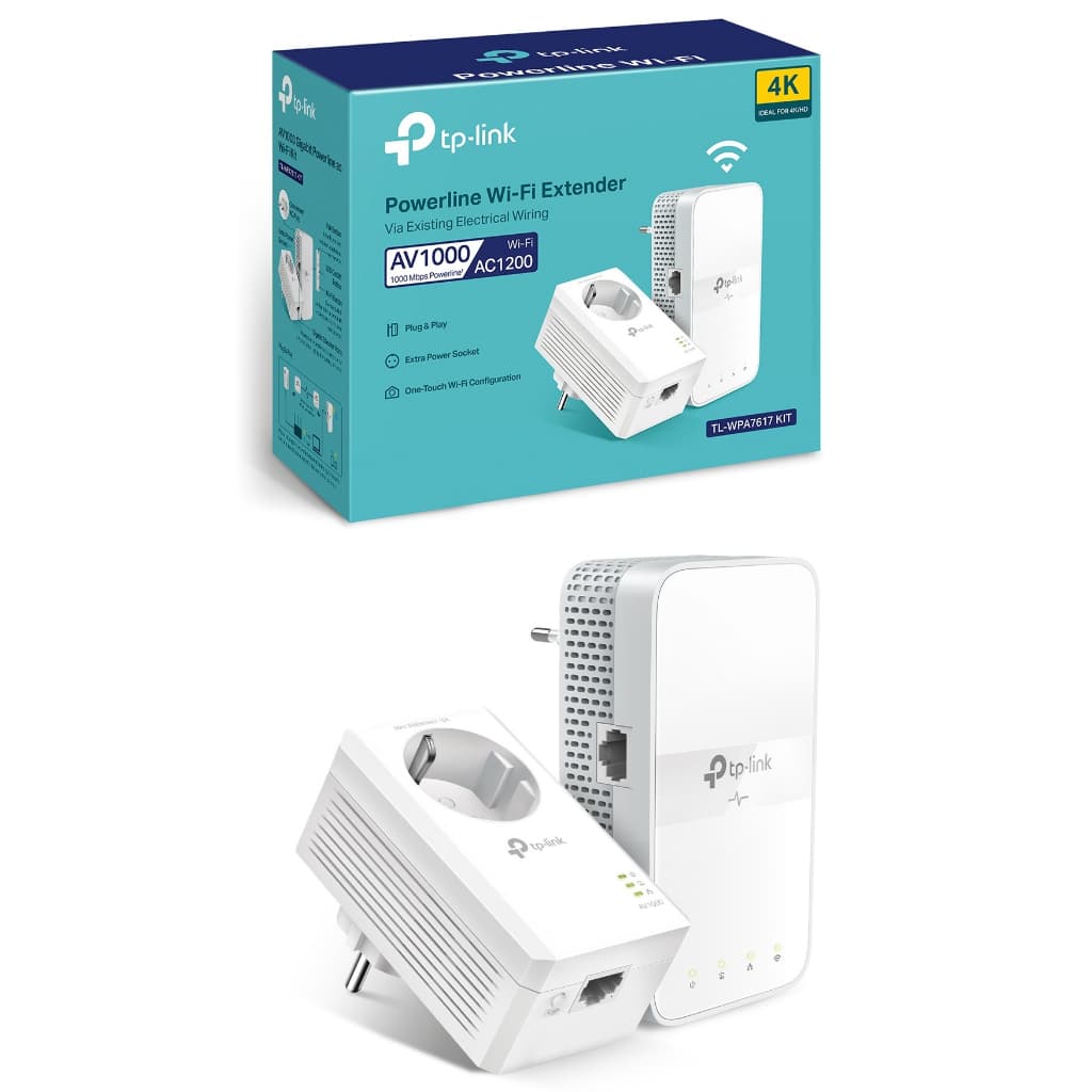TP-Link Extensor de WiFi AC1200 Powerline TL-WPA7617 KIT Powerline AV1000