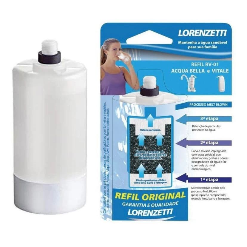 Refil Vela Original Lorenzetti  P/filtro Acqua Bela E Vitale com Carvão Ativado RV-01