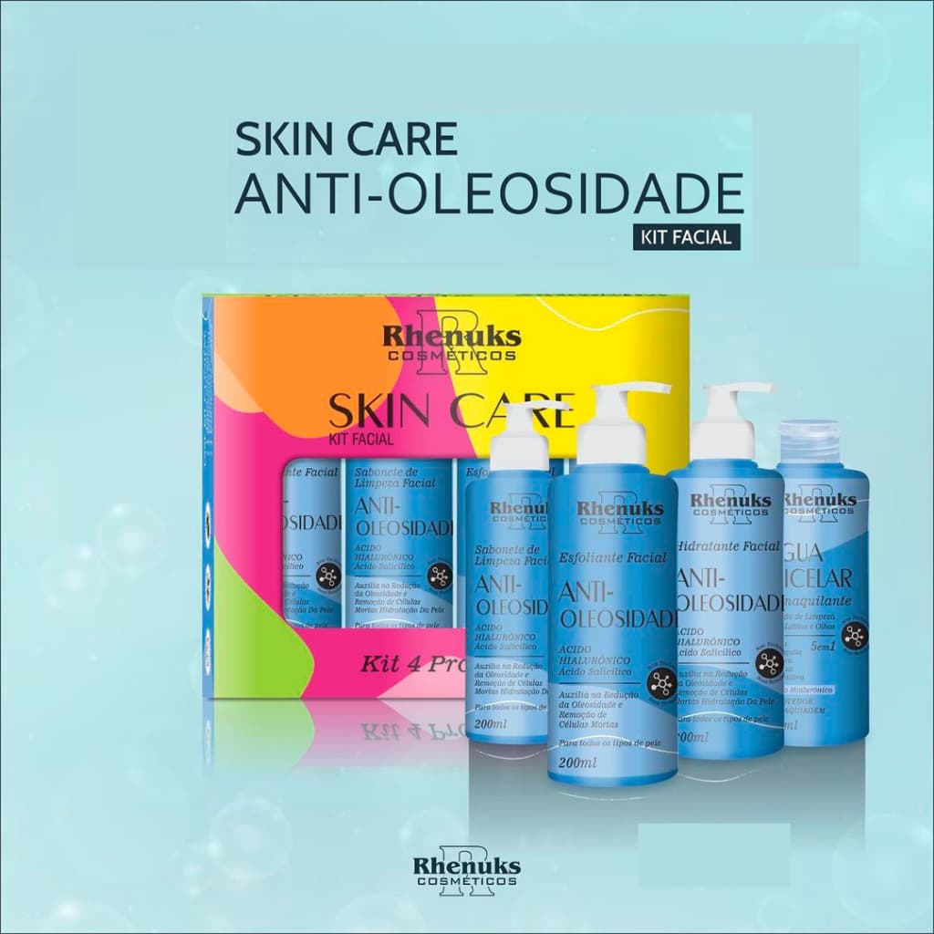 KIT SKIN CARE TRATAMENTO FACIAL ANTI OLEOSIDADE - RHENUKS