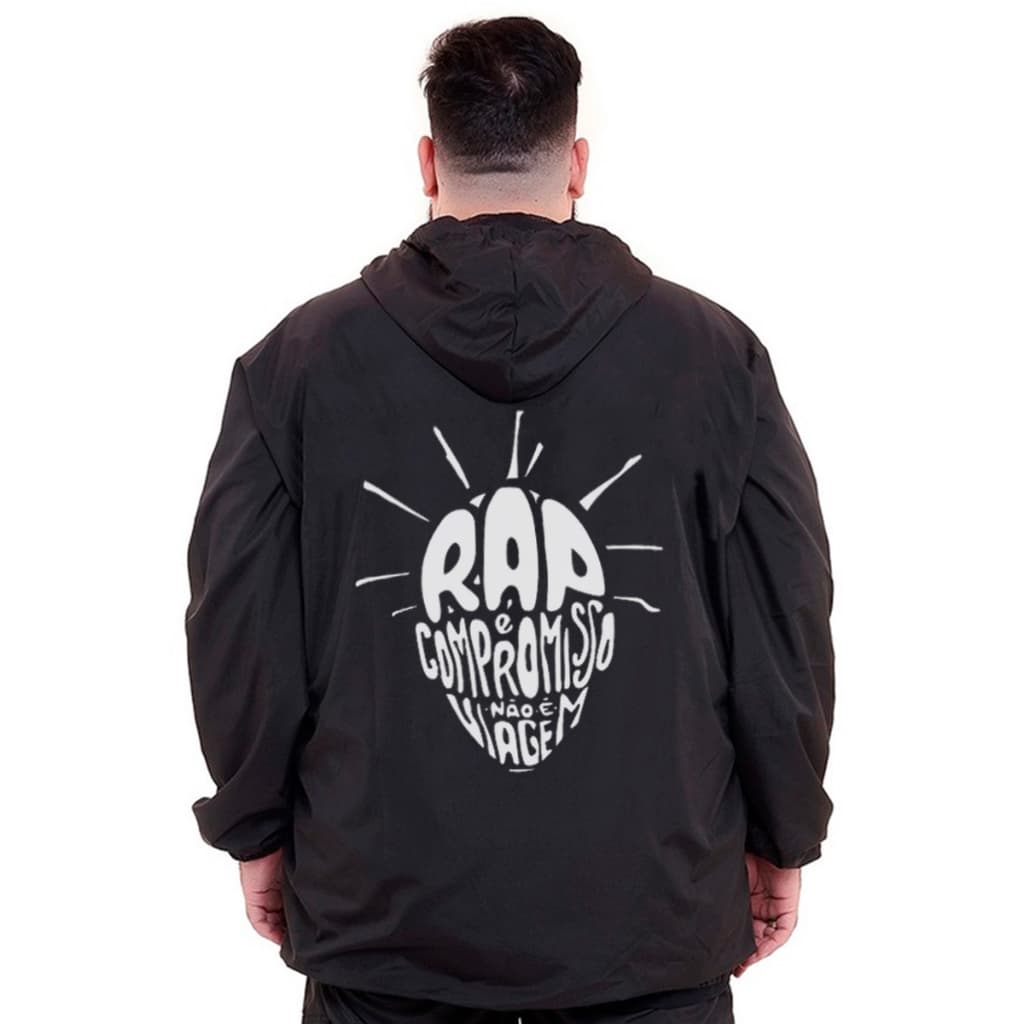 Corta Vento Plus Size Lenda Hip Hop Rap é Compromisso Numeração Grande G1 A G5