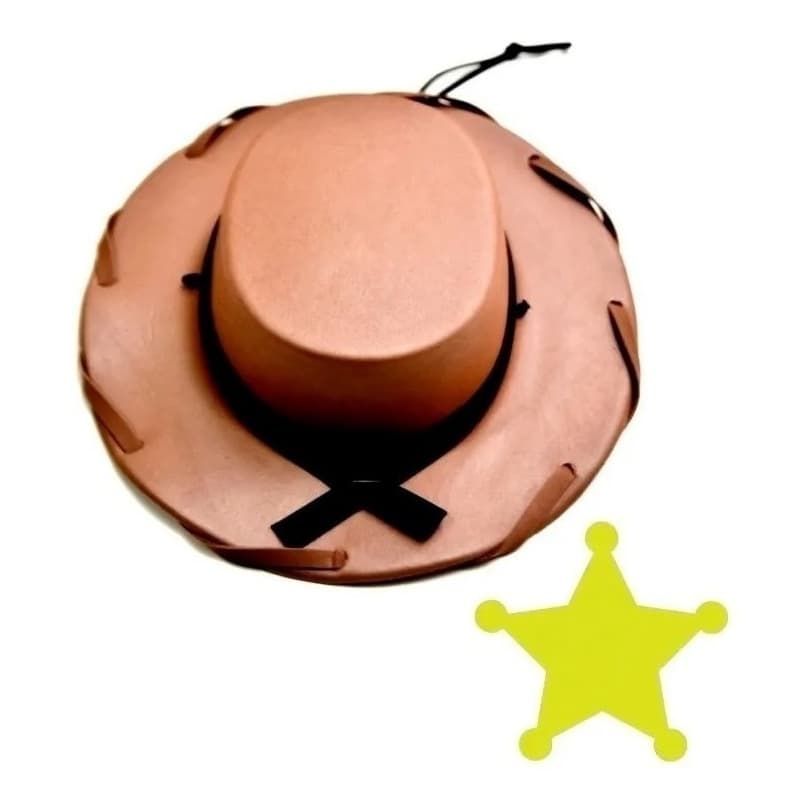 Chapéu Cinto Estrelinha Para Festa Eventos Fantasias Woody e Jessie Para Crianças e Adultos