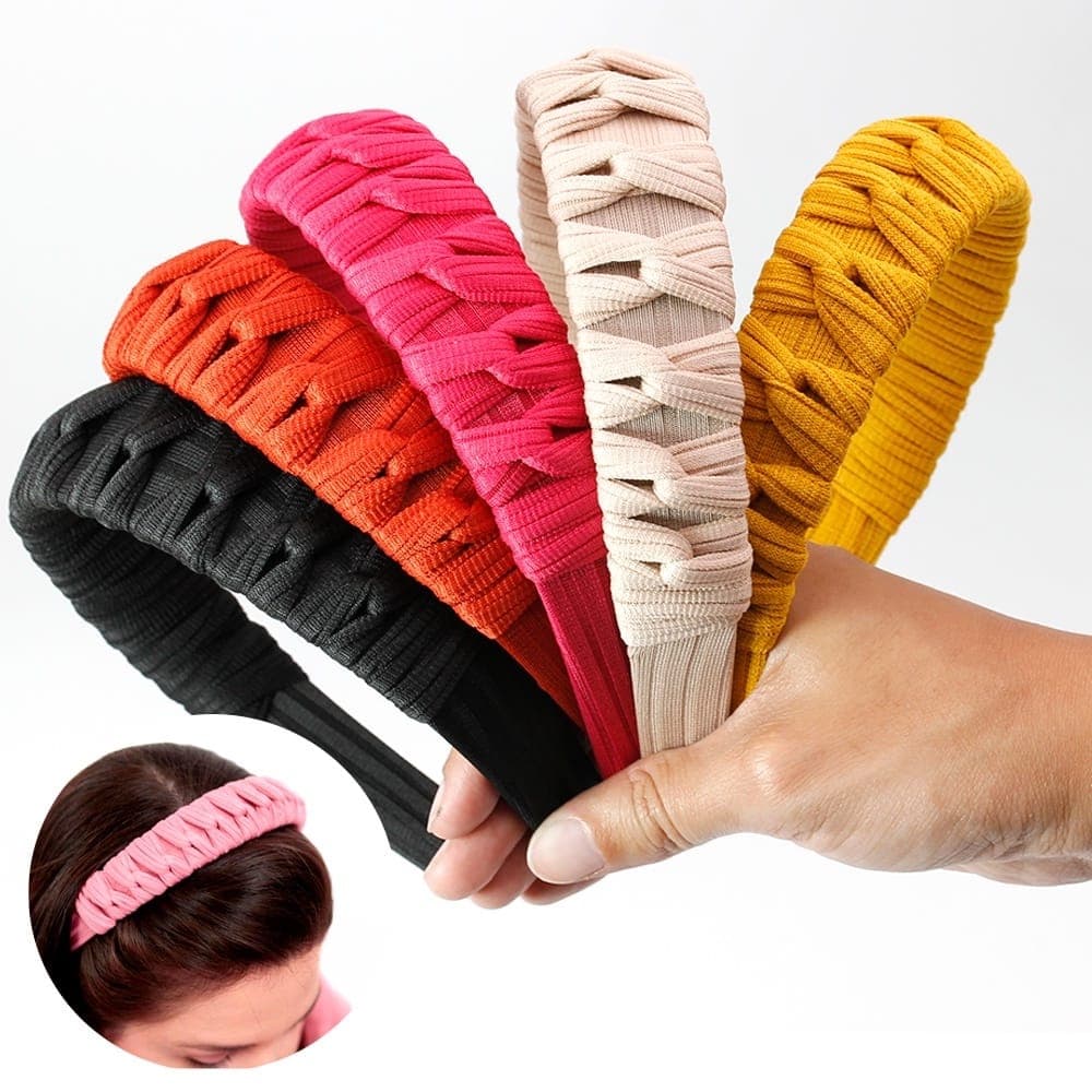 Tiara de Cabelo Feminina trança encapada de tecido