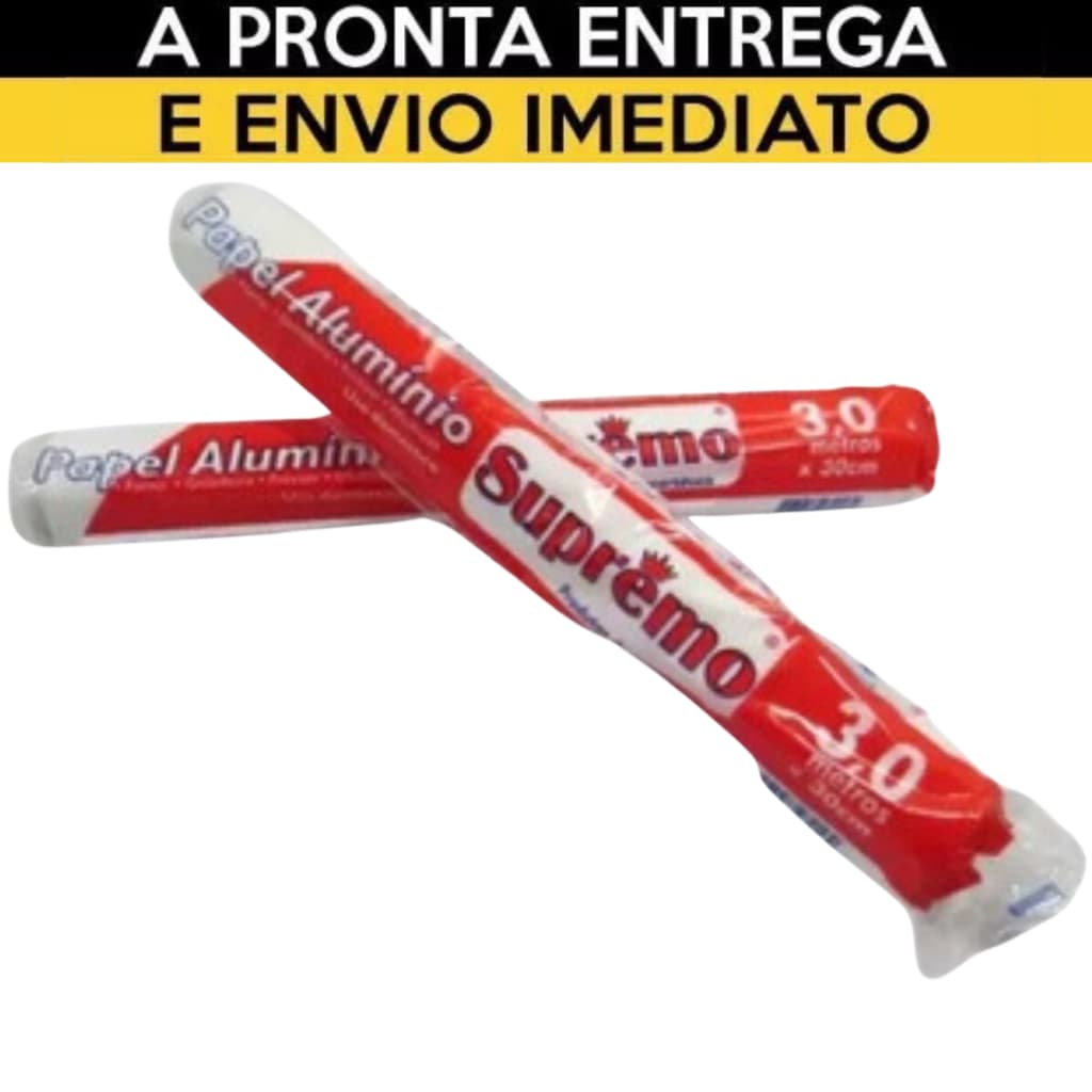 KIT 3 Rolo Papel Alumínio para Fogão e Bolos Gelados 2,4m x 30cm