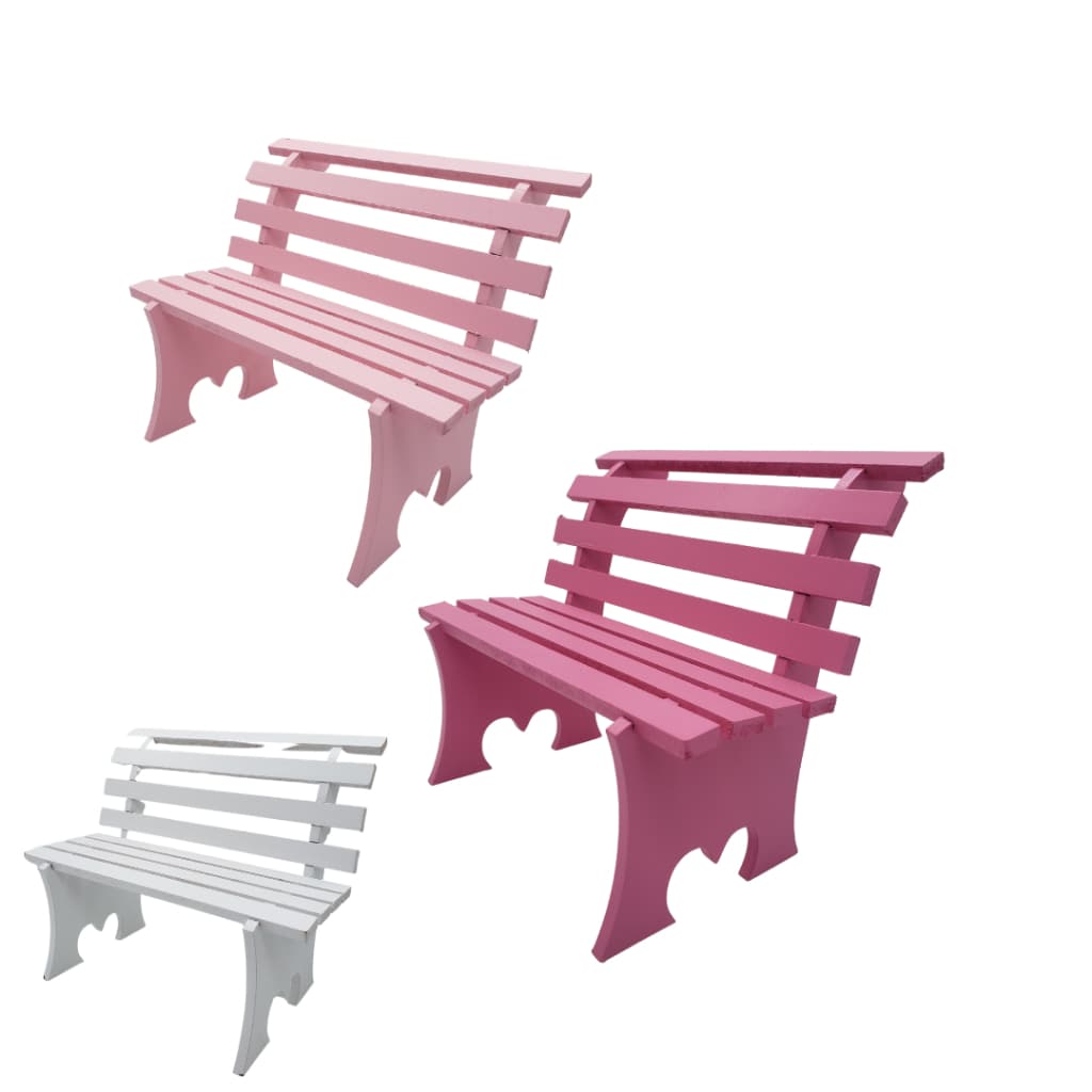Mini Banco Banquinho da praça item decorativo em mdf Pintado-LER TODO ANUNCIO