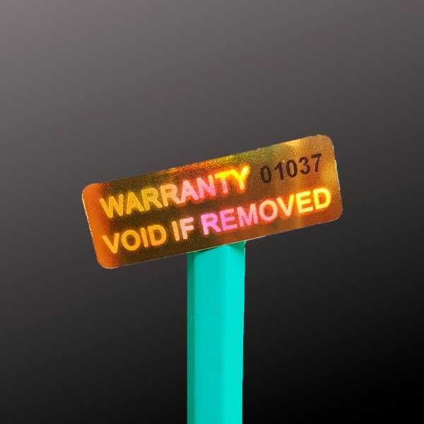 Selo Holográfico Garantia Númerado Dourado Void Removed