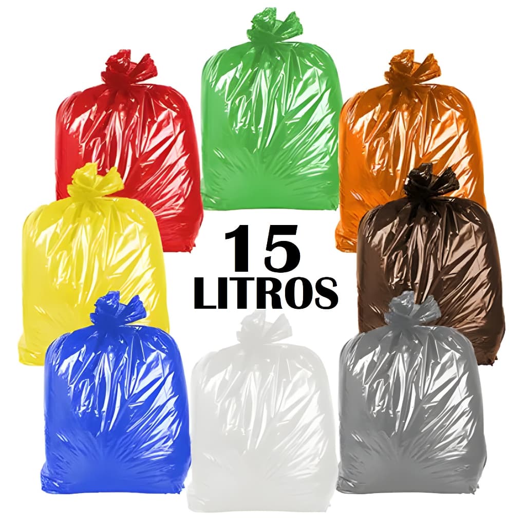 Saco de lixo 15 Litros Colorido com 100 unidades Pronta Entrega