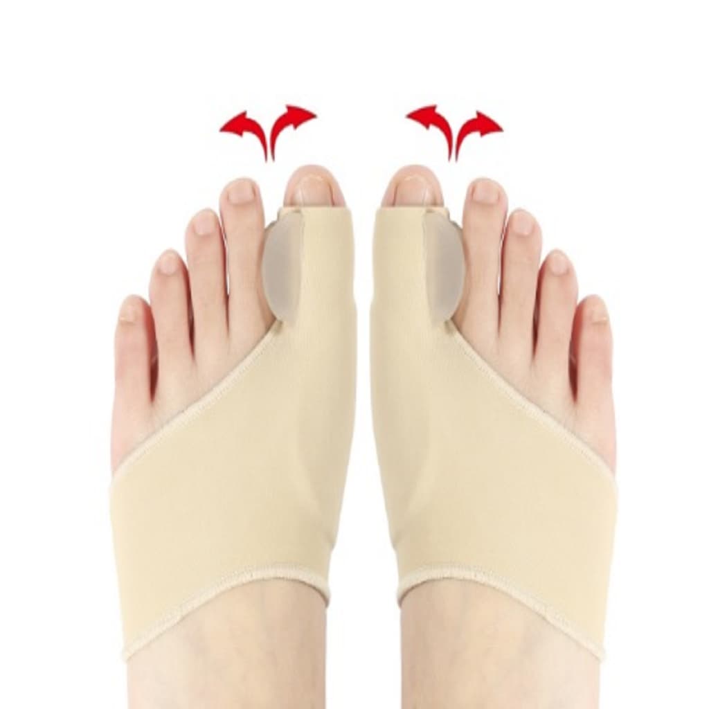 Par Meia Protetora Protetor Joanete Corretivo Ortopédico Alivia Dor Diurno e Noturno Reforçado