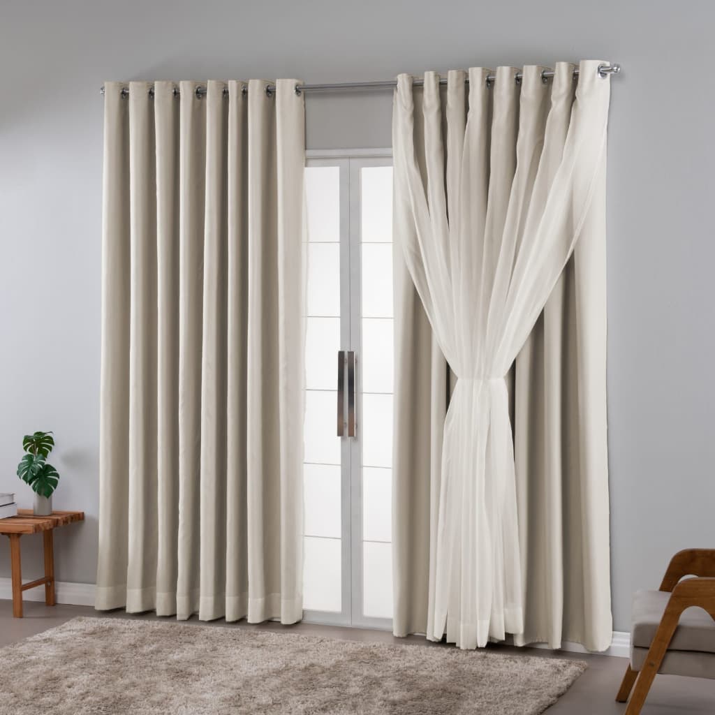cortina blackout tecido com voil 2.50x2.40 sala/quarto