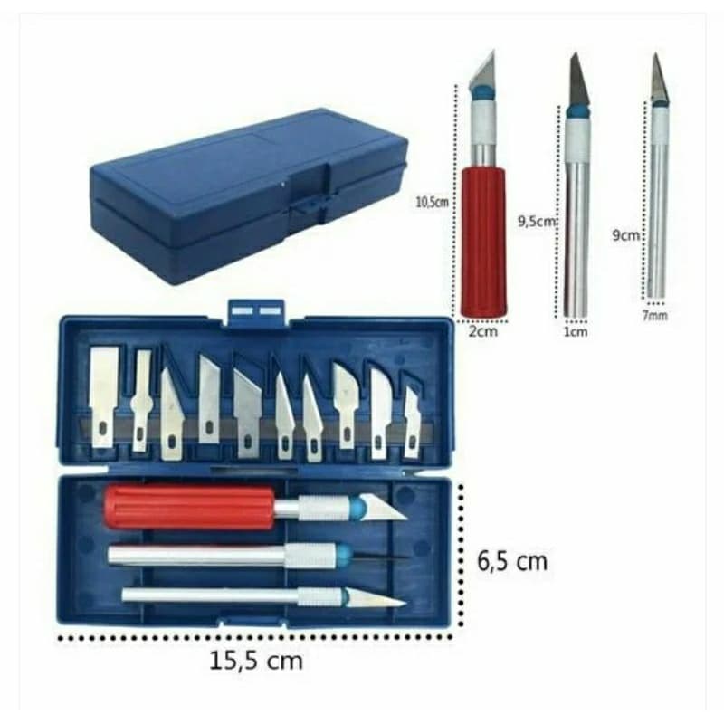 kit 16 PEÇAS =13 lâminas para estilete de precisão + 3 CABOS Lanmax bisturi