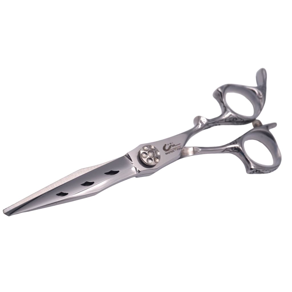 Tesoura Umi Profissional Premium com Acabamento Trabalhado Para Barbeiro Cortar Cabelo Linha 801